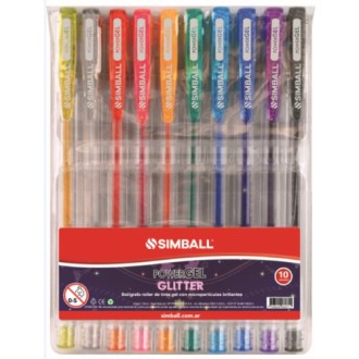 Roller gel glitter Simball blister x 10