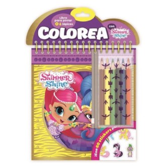 Set colorea con espiral shimmer & shine