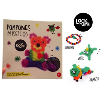 Set mostacillas Lookmania pompones magicos x 400 piezas