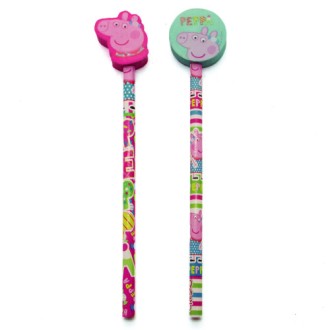 Lapiz con adorno goma peppa pig en bolsa