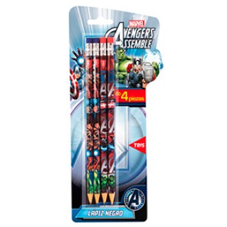 Lapiz simple con goma avengers en bolsa