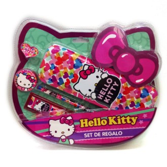 Set escolar con caja porta útiles + vs hello kitty art.460