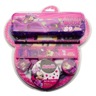 Set escolar con caja porta útiles + vs minnie