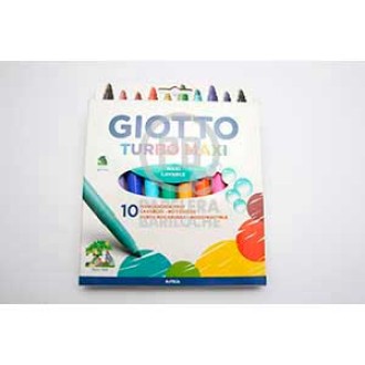 Marcador Giotto turbo maxi escolar x 10 colores