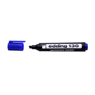 Marcador Edding 130 permanente punta chanfle azul