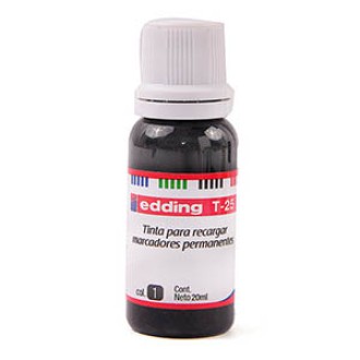 Tinta Edding t25 para marcador permanente negro 30 ml