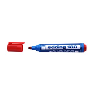 Marcador Edding 180 al agua punta redonda rojo