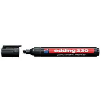 Marcador Edding 330 permanente punta chanfle recg. negro