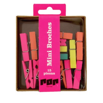 Caja mini broche de madera colores divertidos - Hefter pop