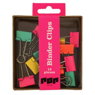 Caja binder clips colores divertidos - Hefter pop