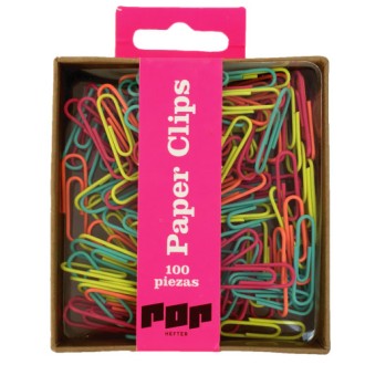 Caja paper clips colores divertidos - Hefter pop