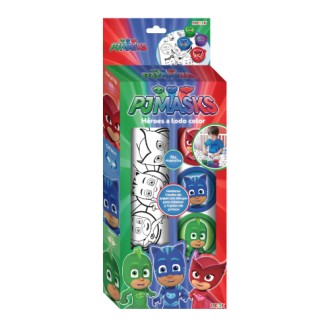 Set pj mask heroes a todo color pintura para dedos