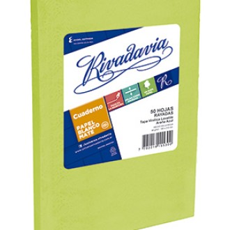 Cuaderno Rivadavia araña tapa dura 50 hs ray verde manzana