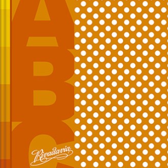 Cuaderno 19x23.5 Rivadavia abc lunares naranja 50 hs ray cosido tapa dura