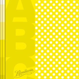 Cuaderno 19x23.5 Rivadavia abc lunares amarillo 50 hs ray cosido tapa dura