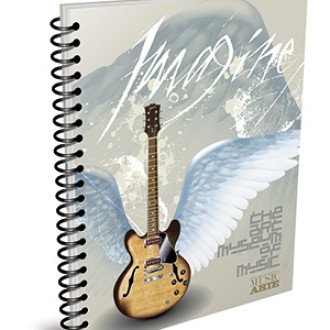 Cuaderno 16x21 Arte music tapa dura 80 hs ray espiral