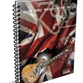 Cuaderno 16x21 Arte music tapa dura 80 hs cuad. espiral