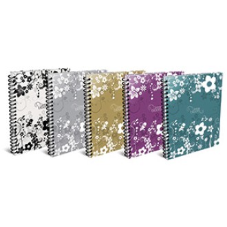 Cuaderno 16x21 Arte bloom tapa dura 80 hs ray espiral