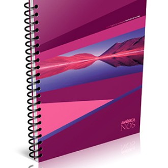 Cuaderno 16x21 América coleccion 80 hs ray espiral