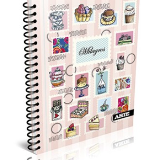 Cuaderno 16x21 milagros tapa semirígida 80 hs ray espiral