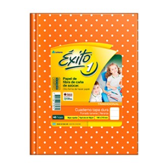 Cuaderno Exito lunares naranja tapa dura 48 hs ray