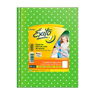 Cuaderno Exito lunares verde manzana tapa dura 48 hs ray