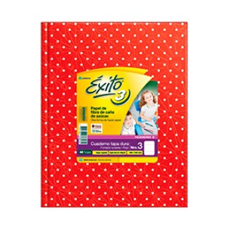 Cuaderno nº 3 Exito lunares rojo tapa dura 48 hs ray