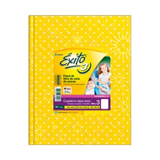 Cuaderno nº 3 Exito lunares amarillo tapa dura 48 hs ray