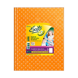 Cuaderno nº 3 Exito lunares naranja tapa dura 48 hs ray