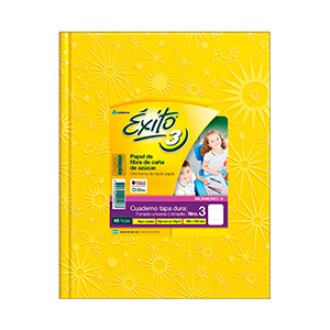 Cuaderno nº 3 Exito forrado amarillo tapa dura 48 hs ray universo