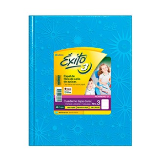 Cuaderno nº 3 Exito forrado turquesa tapa dura 48 hs ray universo