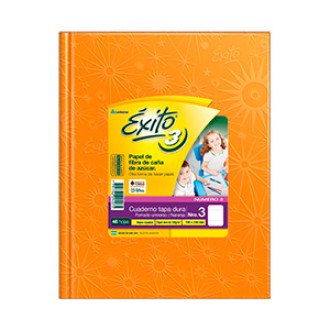 Cuaderno nº 3 Exito forrado naranja tapa dura 48 hs ray universo