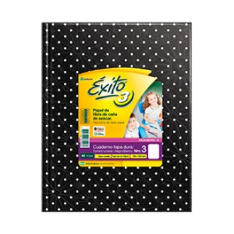 Cuaderno nº 3 Exito lunares negro s/ blanco tapa dura 48 hs ray