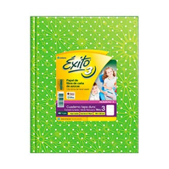 Cuaderno nº 3 Exito lunares verde manzana tapa dura 48 hs ray