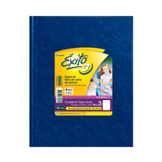 Cuaderno nº 3 Exito forrado azul tapa dura 100 hs ray