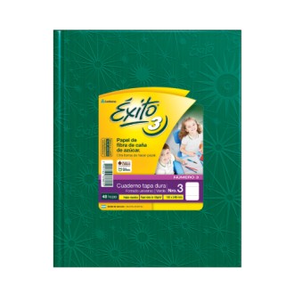 Cuaderno nº 3 Exito forrado verde tapa dura 100 hs ray