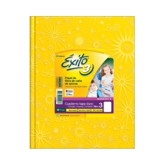 Cuaderno nº 3 Exito forrado amarillo tapa dura 100 hs ray