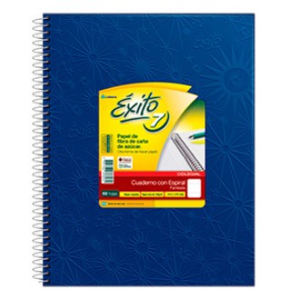 Cuaderno 21x27 Exito n=7 forrado azul tapa dura 100 hs ray espiral