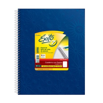 Cuaderno 21x27 Exito n=7 forrado azul tapa dura 60 hs cuad espiral