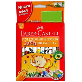 Pinturitas Faber-Castell x 12 jumbo triangular con sacapunta