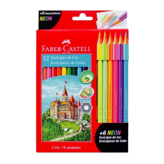 Pinturitas Faber-Castell ecolapiz x 12 largos + 6 fluo