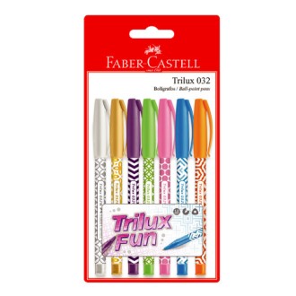 Bolígrafo Faber-Castell trilux fun blister x 7 surtido