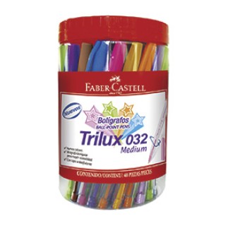 Bolígrafo Faber-Castell trilux 032 m pote x 48 un (7 colores)