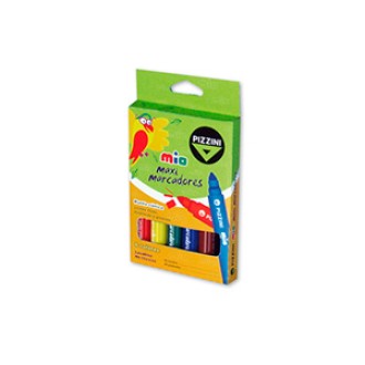 Marcador Pizzini mio maxi escolar x 6 colores