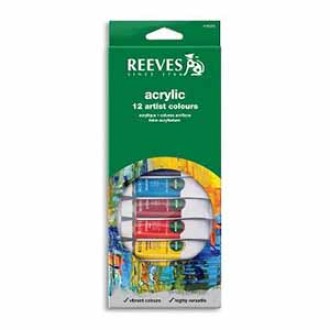 Acrílico Reeves x 12 pomos surtidos de 10 ml