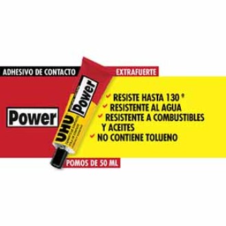 Adhesivo Uhu power de contacto 50 ml resiste al calor