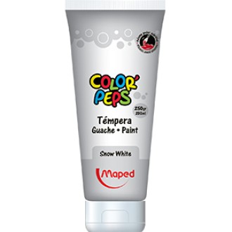 Tempera Maped colorpeps pomo x 250 grs blanco nieve