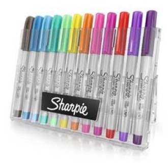 Marcador Sharpie set easy store fine x 12 estuche rígido