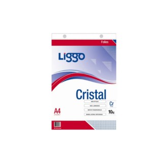 Folio Liggo cristal 40 mic A4 x 10 un.