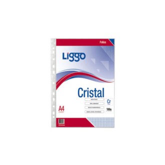 Folio Liggo cristal 40 mic A4 x 100 un.